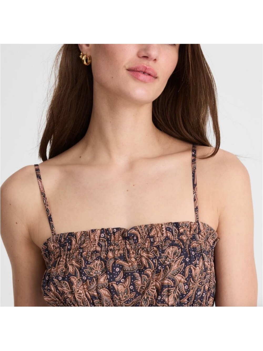 Madewell Smocked Bubble-Hem Midi Dress in Paisley size 4 NWT - Picture 6 of 10